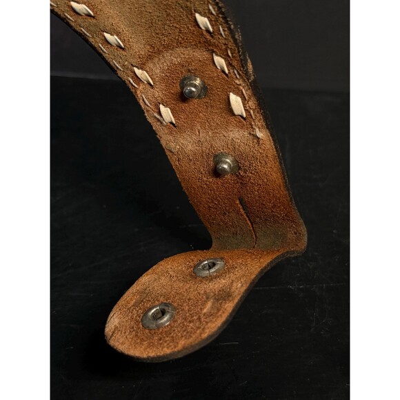 Vintage Tooled Leather Bradley Engraved Belt Rustic Western Design Size 30 main image 8